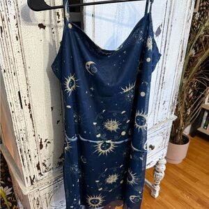Cider Navy Celestial Pattern Dress